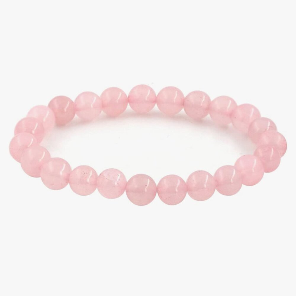 ❤️ Gemstone Rose Quartz Bead Bracelet